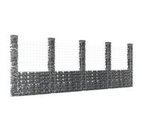 vidaXL Gabbione a U con 5 Pali in Ferro 500x20x200 cm