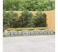 vidaXL Gabbione ad Arco con Letto Rialzato 400x100x50 cm Ferro Zincato