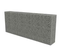 vidaXL Gabbione con Copertura in Acciaio Zincato 300x50x150 cm Muro Recinzione