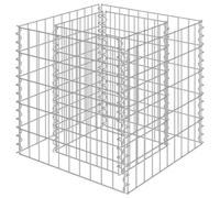 vidaXL Gabbione Letto Rialzato in Acciaio Zincato 50x50x50 cm