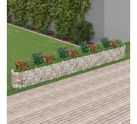 vidaXL Gabbione con Letto Rialzato in Acciaio Zincato 540x50x50 cm