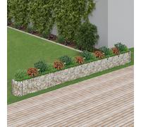 vidaXL Gabbione con Letto Rialzato in Acciaio Zincato 610x50x50 cm
