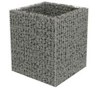 vidaXL Gabbione con Letto Rialzato in Acciaio Zincato 90x90x100 cm Recinzione