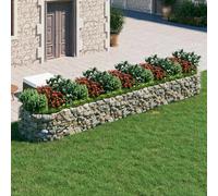 vidaXL Gabbione con Letto Rialzato in Ferro Zincato 500x100x50 cm