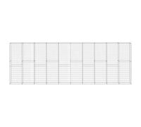 vidaXL Gabbione in Rete con Copertura Recinzione a Muro Recinto Pietra Isolamento Acustico Giardino in Acciaio Zincato 600x30x200 cm Argento