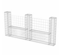 vidaXL Gabbione in Rete Metallica ad U Acciaio 240x20x100 cm Recinto Giardino