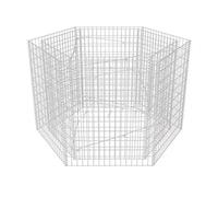 vidaXL Gabbione Letto Rialzato Esagonale 160x140x100 cm Recinzione Giardino