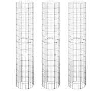 vidaXL Fioriere Gabbione Circolare 3 pz in Acciaio Zincato Ø30x150 cm