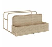 vidaXL Galleggiante a Bordo Piscina Beige 110x100x57 cm in Polyrattan, deposito a Bordo Piscina, cestello portaoggetti a Bordo Piscina, Carrello per Piscina all'aperto