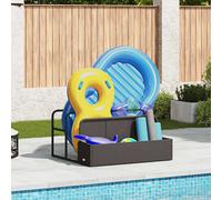 vidaXL Galleggiante a Bordo Piscina Nero 110x100x57 cm in Polyrattan, deposito a Bordo Piscina, cestello portaoggetti a Bordo Piscina, Carrello per Piscina all'aperto