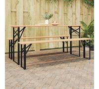 vidaXL Gamba per Tavolo Birra 2 pcs Nero 39 x 3 x 75 cm