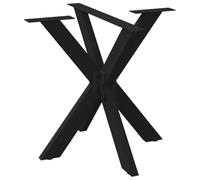 vidaXL Gamba per Tavolo da Pranzo a Forma di Ragno Nero 85x85x(72-73) cm Acciaio