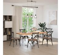 vidaXL Gamba Tavolo da Pranzo a Forma di Ragno Bianca 120x68x(72-73)cm