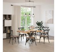 vidaXL Gamba Tavolo da Pranzo a Forma di Ragno Nero 85x85x(72-73) cm