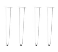 vidaXL Gambe a forcina per tavoli consolle 4 pz Bianco 72 cm Acciaio massiccio