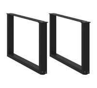 vidaXL Gambe per Tavolino da Caffè a Forma di U 2 pz Nere 70x(42-43) cm Acciaio