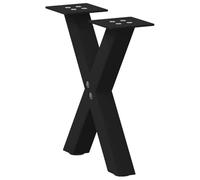 vidaXL Gambe per Tavolino da caffè a Forma di X 2 pz Nere 37x(30-31) cm