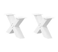 vidaXL Gambe per Tavolino da Caffè a X 2 pz Bianche 50x(30-31) cm Acciaio
