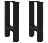 vidaXL Gambe per Tavolino da Caffè Nere 2 pz 28x(42-43) cm Acciaio