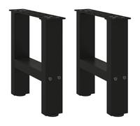 vidaXL Gambe per Tavolino da Caffè Nere 2 pz 30x(30-31) cm Acciaio
