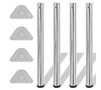 vidaXL Gambe per Tavolo 4 pz Altezza Regolabile Cromate 710 mm