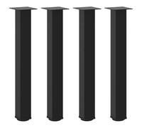 vidaXL Gambe per tavolo consolle 4 pz nere 72-74 cm in acciaio