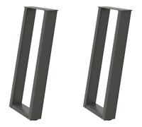 vidaXL Gambe per tavolo consolle a forma di U 2 pz Antracite 28x(72-73) cm Acciaio