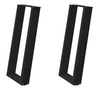 vidaXL Gambe per Tavolo Consolle a Forma di U 2 pz Nere 28x(72-73) cm Acciaio