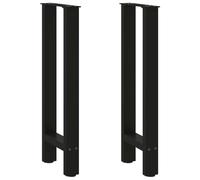 vidaXL Gambe per Tavolo Consolle Nere 2 pz 38x(72-73) cm Acciaio
