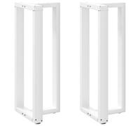 vidaXL Gambe per tavolo da bar a forma di T 2 pz bianche 50x35x(100-101) cm in acciaio