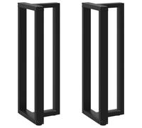vidaXL Gambe per tavolo da bar a forma di T 2 pz nere 50x35x(110-111) cm in acciaio