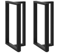 vidaXL Gambe per tavolo da bar a forma di T 2 pz nere 60x35x(100-101) cm in acciaio