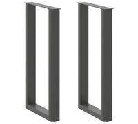 vidaXL Gambe per Tavolo da Bar a Forma di U 2 pz Antracite 40x(90-91) cm