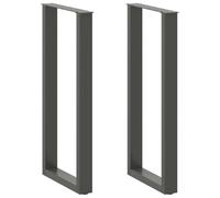 vidaXL Gambe per tavolo da bar a forma di U 2 pz Antracite 50x(100-101) cm Acciaio