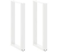 vidaXL Gambe per tavolo da bar a forma di U 2 pz bianche 40x(90-91) cm in acciaio