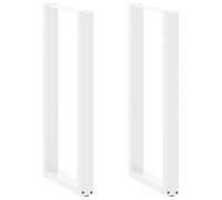 vidaXL Gambe per tavolo da bar a forma di U 2 pz bianche 50x(100-101) cm in acciaio
