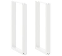 vidaXL Gambe per tavolo da bar a forma di U 2 pz bianche 50x(90-91) cm in acciaio