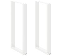 vidaXL Gambe per tavolo da bar a forma di U 2 pz bianche 60x(100-101) cm in acciaio