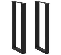 vidaXL Gambe per tavolo da bar a forma di U 2 pz nere 40x(100-101) cm in acciaio