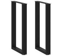vidaXL Gambe per tavolo da bar a forma di U 2 pz nere 40x(90-91) cm in acciaio