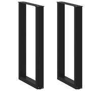 vidaXL Gambe per tavolo da bar a forma di U 2 pz nere 50x(90-91) cm in acciaio