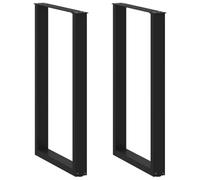 vidaXL Gambe per tavolo da bar a forma di U 2 pz nere 60x(100-101) cm in
