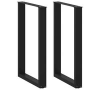 vidaXL Gambe per tavolo da bar a forma di U 2 pz nere 60x(90-91) cm in acciaio