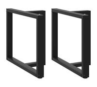 vidaXL Gambe per tavolo da pranzo a forma di T 2 pz nere 100x35x(72-73) cm in acciaio
