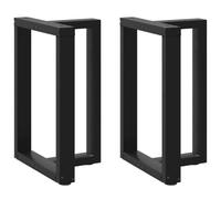vidaXL Gambe per tavolo da pranzo a forma di T 2 pz nere 50x35x(72-73) cm in acciaio