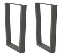 vidaXL Gambe per tavolo da pranzo a forma di V 2 pz Antracite 70x(72-73,3) cm Acciaio