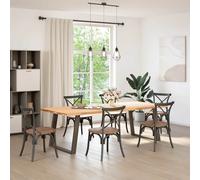 vidaXL Gambe per tavolo da pranzo forma U 2 pz naturale 100x(72-73) cm