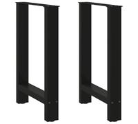 vidaXL Gambe per tavolo da pranzo nere 2 pz 60x(72-73) cm in acciaio