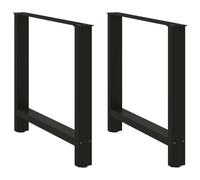 vidaXL Gambe per tavolo da pranzo nere 2 pz 80x(72-73) cm in acciaio