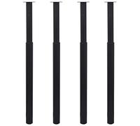 vidaXL Gambe Telescopiche per Tavolo 4 pz Nero 710-1100 mm